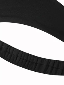 1pc Plain Sports Hair Band - Black - View 6