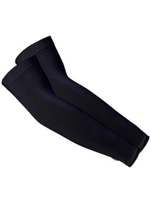 1pair Solid Outdoor Sun-Protection Arm Sleeves,Suitable For Cycling,Riding Motorcycle And Skiing - Black - View 1