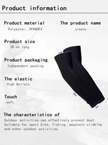 1pair Solid Outdoor Sun-Protection Arm Sleeves,Suitable For Cycling,Riding Motorcycle And Skiing - Black - View 3