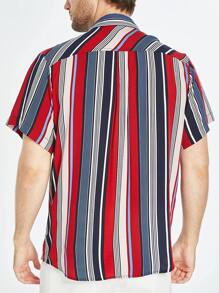 Áo sơ mi Nam Túi Nút phía trước Sọc Giải trí - Nhiều màu - Xem 2
