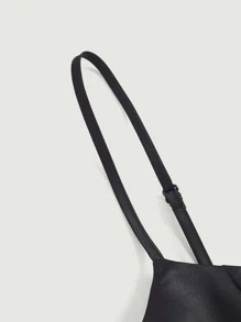 SHEIN MOD Solid Cami Dress Without Shirt - Black - View 3