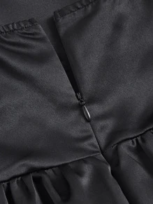 SHEIN MOD Solid Cami Dress Without Shirt - Black - View 4