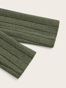 SHEIN ICON Cut Out Front Crop Tee - Army Green - View 4