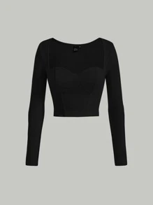 SHEIN MOD Rib-Knit Enkel Enkel T-Shirt