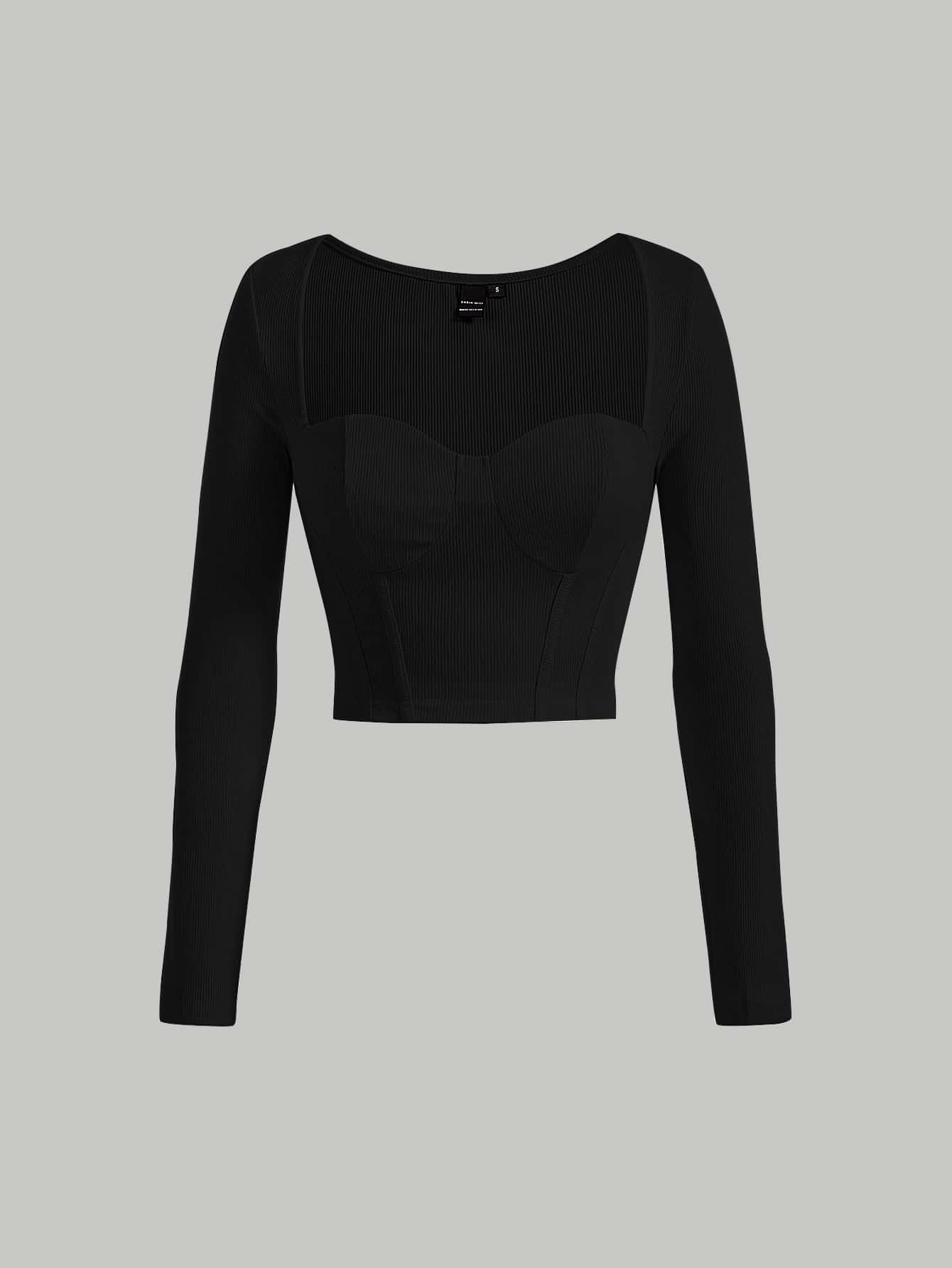 SHEIN MOD Rib-Knit Enkel Enkel T-Shirt