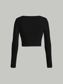 SHEIN MOD Rib-Knit Enkel Enkel T-Shirt