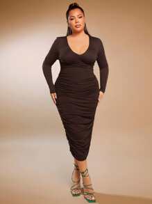 SHEIN SXY Vestido ajustado fruncido