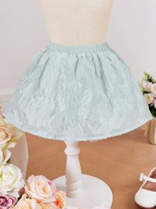 SHEIN 嬰兒提花泡泡袖上衣和裙子 - 薄荷綠 - 查看 4