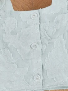 SHEIN 嬰兒提花泡泡袖上衣和裙子 - 薄荷綠 - 查看 5