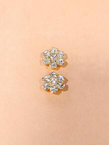 Anillo de pezón con diamante de imitación con diseño de flor popular perforación Joya de cuerpo regalo para mujeres & Hombres - Amarillo Oro - Ver 2