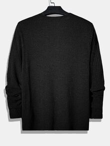 Manfinity Men Slogan Embroidery Textured Tee - Black - View 2