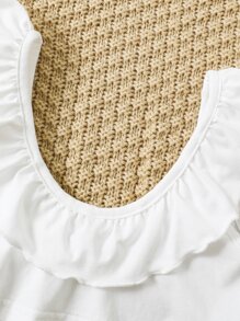 Toddler Girls Ruffle Trim Tank Top & Striped Belted Shorts - Multicolor - View 3