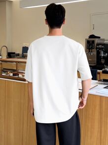 DAZY Men Slogan Graphic Drop Shoulder Tee - White - View 2