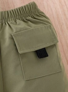 Baby Girl Halter Top & Flap Pocket Shorts Without Belt Bag - Multicolor - View 6