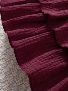 SHEIN Ragazzine Set rosso & bianco colorblock vacanza e città stile di strada due pezzi con piccolo rotondo colletto per l'estate - Rosso e Bianco - Visualizzare 6