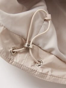 ZIAI Zip Up Quilted Padded Coat - Beige - View 9