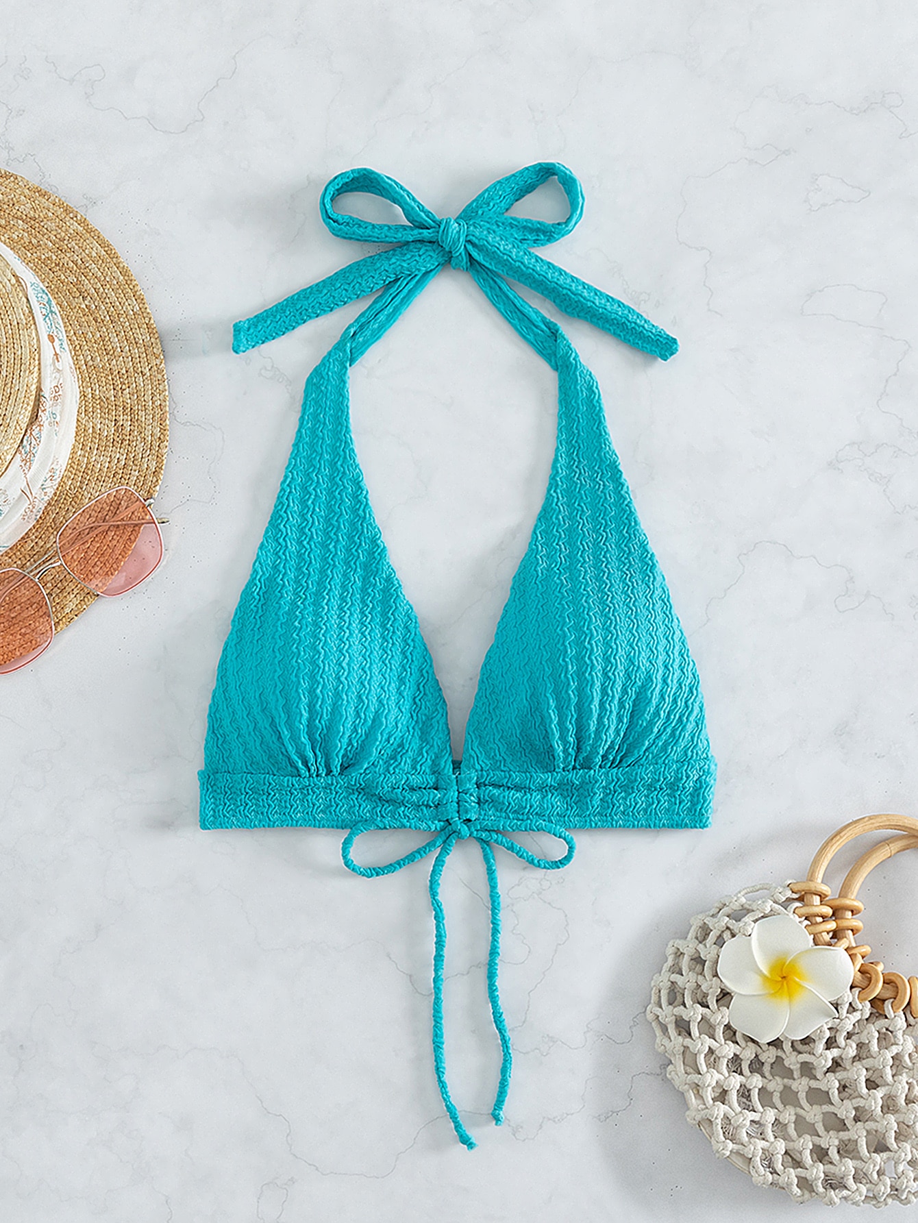 Solid Halter Bikini Top SHEIN USA