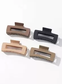 4 cái Thiết kế hình chữ nhật Vuốt tóc thông thường đơn giản - Nhiều màu - Xem 1