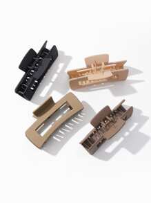 4 cái Thiết kế hình chữ nhật Vuốt tóc thông thường đơn giản - Nhiều màu - Xem 2