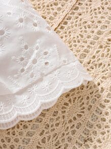 嬰兒女寶寶花朵印花背心上衣和露眼邊花邊刺繡裙子 - 彩色 - 查看 7