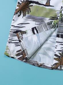 Toddler Boys Tropical Print Shirt & Shorts Without Tank Top - Multicolor - View 5