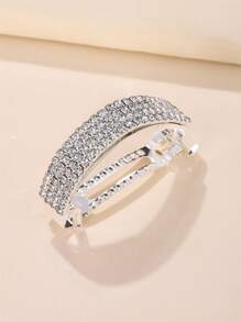 1pc Rhinestone Decor Ponytail Holder - Silver - View 2