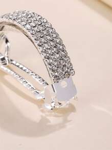 1pc Rhinestone Decor Ponytail Holder - Silver - View 3