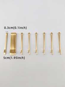 12pcs Solid Bobby Pin Casual,Hair Accessories,Hair Clips,Hair Slide,Hair Barrettes Claw Clips, Head Accessories - Gold - View 3