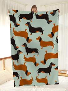 1入組小狗樣式毯子 - 彩色 - 查看 1