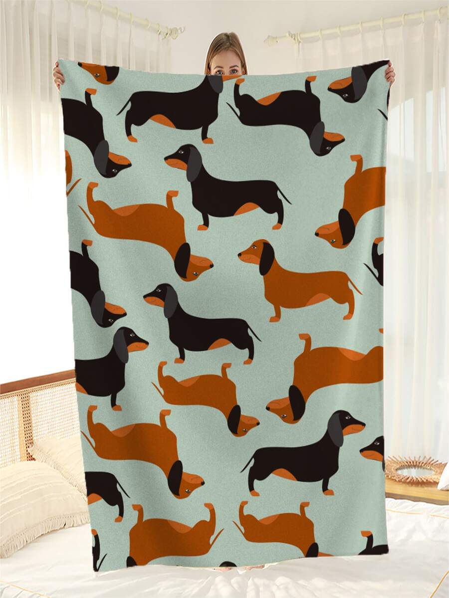 1入組小狗樣式毯子 - 彩色 - 查看 1