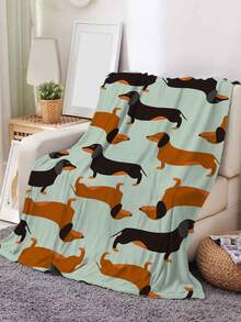 1入組小狗樣式毯子 - 彩色 - 查看 2