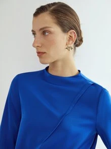 MOTF PREMIUM Blusa con fruncido - Azul - Ver 3