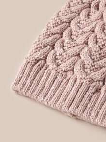 編織細節豆豆帽 - 藕粉色 - 查看 3