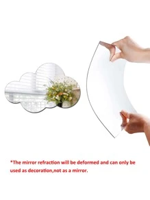 1 片云镜墙贴，2 毫米厚亚克力材料，3D 镜面墙砖 DIY，适用于卧室、客厅、浴室、厨房、贴纸、墙贴花、乙烯基贴花用于家庭装饰、春季装饰品刷新您的家、拉玛装饰贴纸墙面装饰房间装饰墙镜用于房间浴室装饰客厅装饰