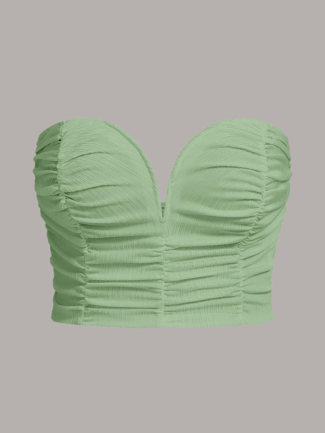 SHEIN ICON áo nữ kích thước lớn Xù màu trơn Gợi cảm - Màu xanh Bạc hà - Xem 1