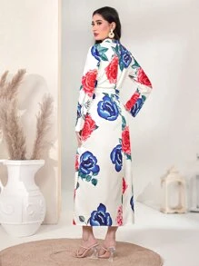 Seusyu 印花腰帶A字連衣裙 - 彩色 - 查看 2