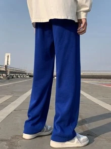 Manfinity Hypemode Loose Men's Letter Patched Detail Drawstring Waist Pants