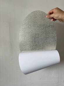 1pc Durable PS Mirror Wall Sticker,Daily Solid Oval Wipeable Room Decorating Creative Sticker For Room Decoration - Silver - View 4