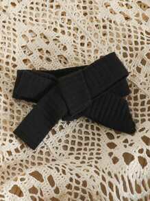 Baby Girl Ruffle Trim Bodysuit & Plaid Print Skirt & Accessory Headband - Black and White - View 7