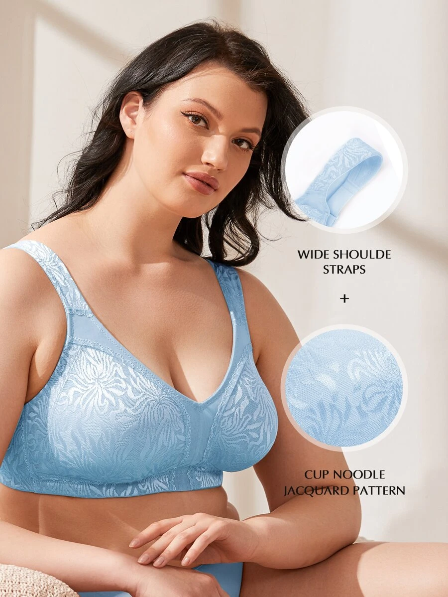 WINGSLOVE Plus Size Wireless Soft Full Coverage Bra For Women