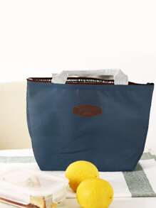 1pc Letter Patch Decor Waterproof Lunch Bag - Blue - View 2