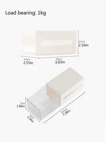 1/2/3pcs Wall Mounted Storage Box - White - View 2