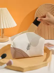 Bolso de maquillaje con patrón de hoja - Multicolor - Ver 2