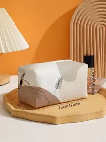 Bolso de maquillaje con patrón de hoja - Multicolor - Ver 3