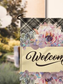 1pc Succulent & Letter Graphic Garden Flag - Multicolor - View 4