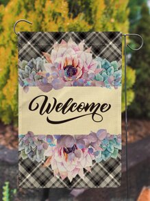 1pc Succulent & Letter Graphic Garden Flag - Multicolor - View 5