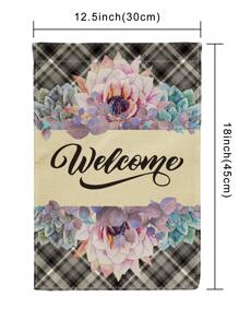 1pc Succulent & Letter Graphic Garden Flag - Multicolor - View 6