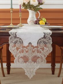 Floral Embroidery Table Runner - Multicolor - View 1