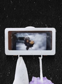 1pc Waterproof Wall Mounted Phone Storage Box - White - View 6