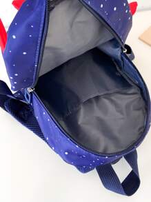 Mini Cartoon Rocket Design Backpack - Blue - View 6